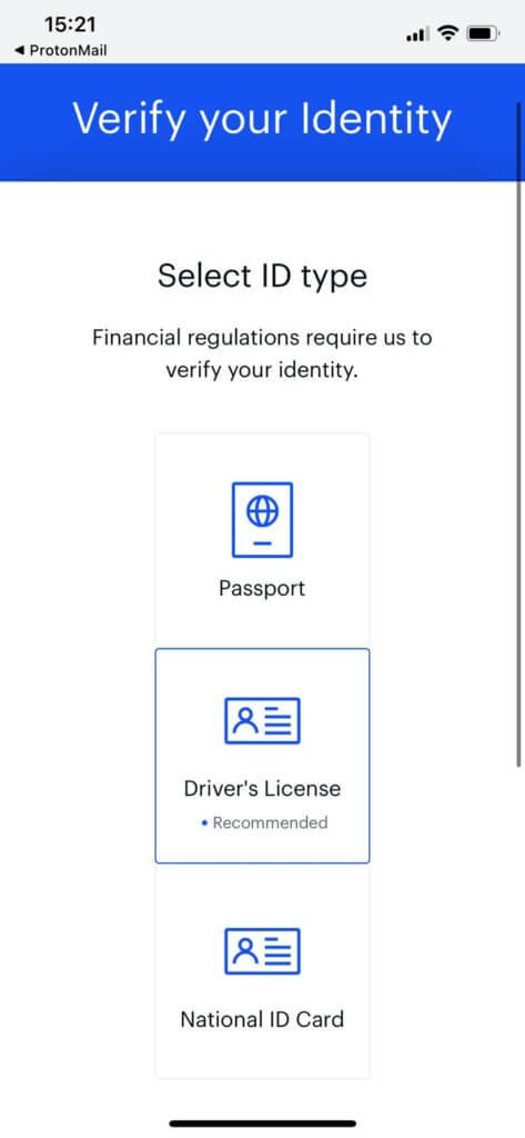 submit ID card for kyc verification on coinbase