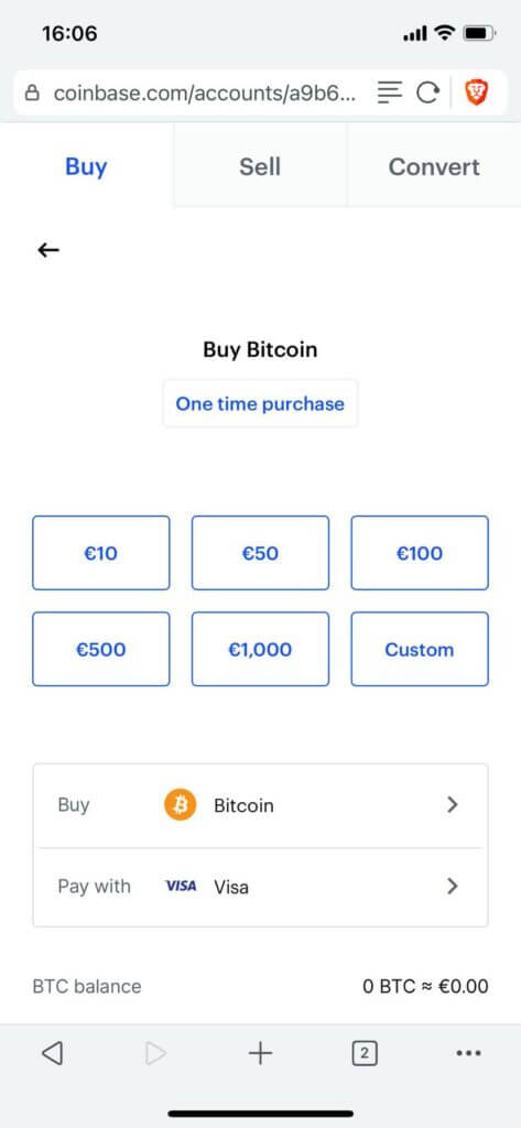 enter amount of crypto to buy
