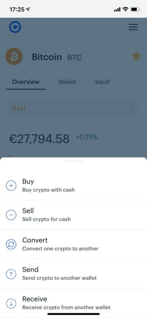 select sell in order to sell crypto on coinbase