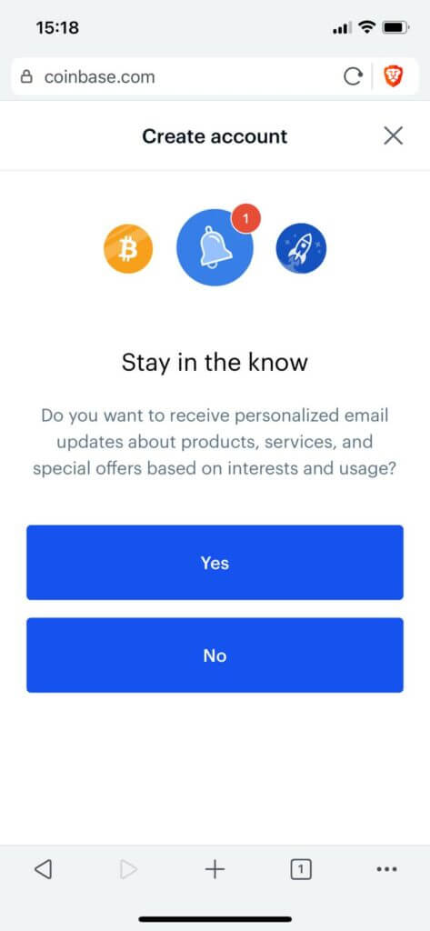 signup to the coinbase newsletter, or not
