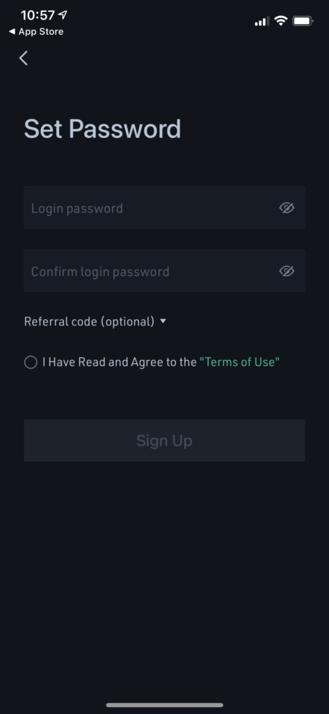 Select password at KuCoin
