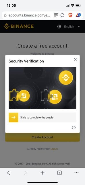 there is a captcha puzzle for your to solve when logging in to binance